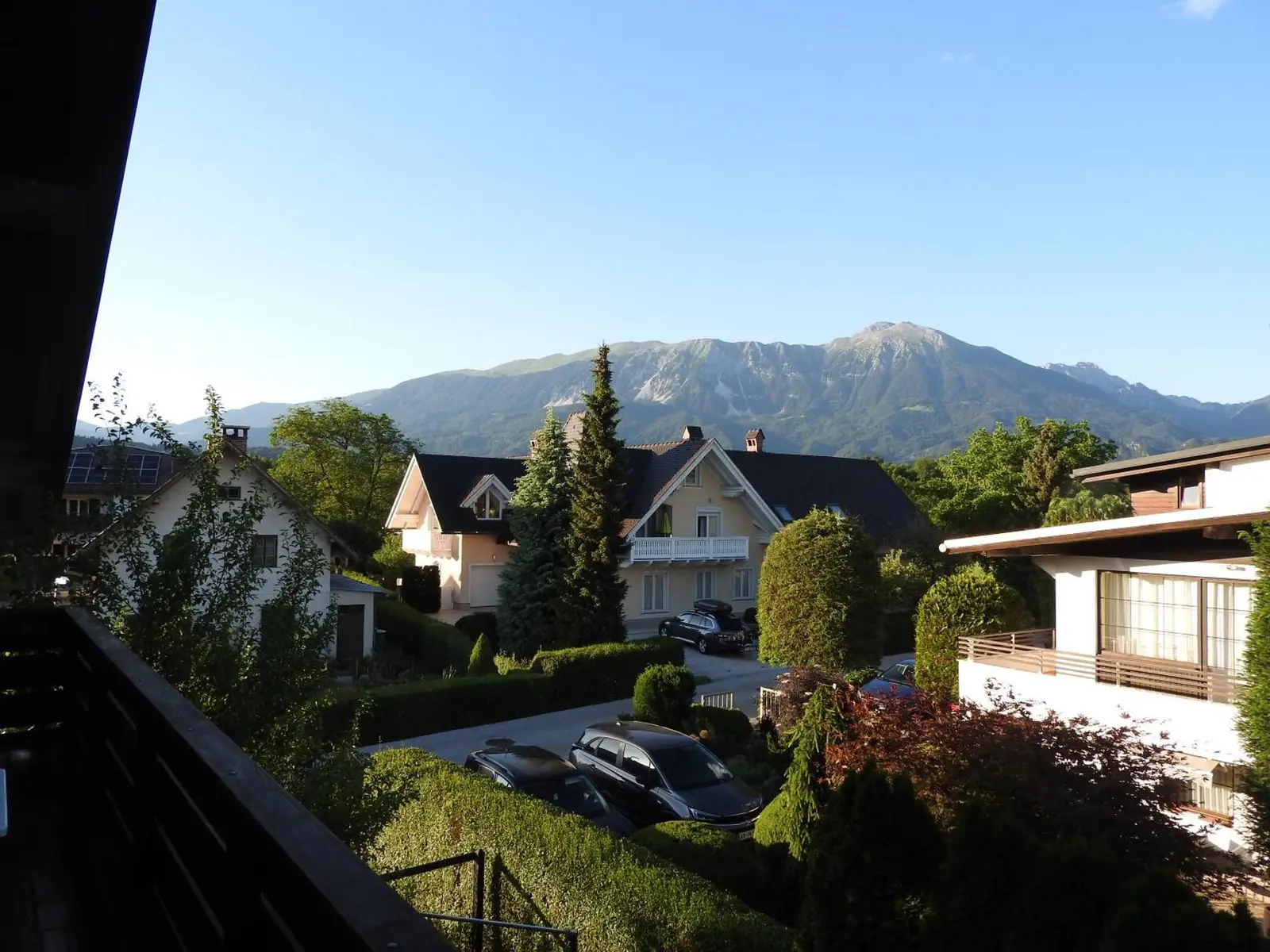 Daytime view of the Karavanke mountains from The Karavanks balcony